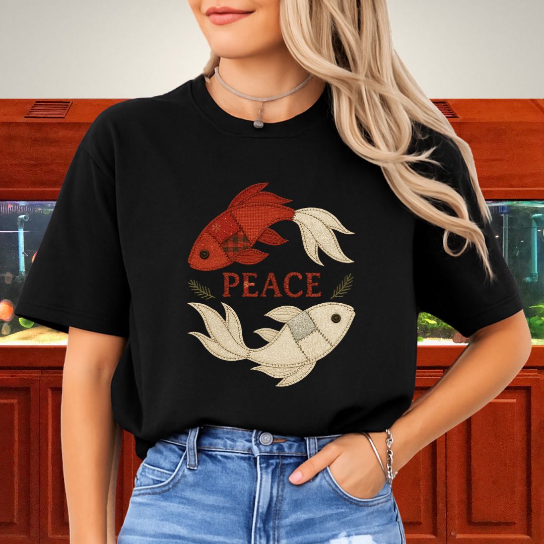 Patchwork Koi Peace Tee