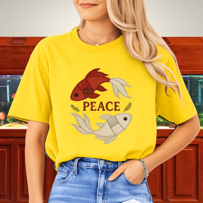 Patchwork Koi Peace Tee