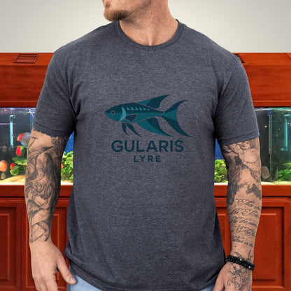 Blue Lyre Tee – Modern Power, Aquatic Precision