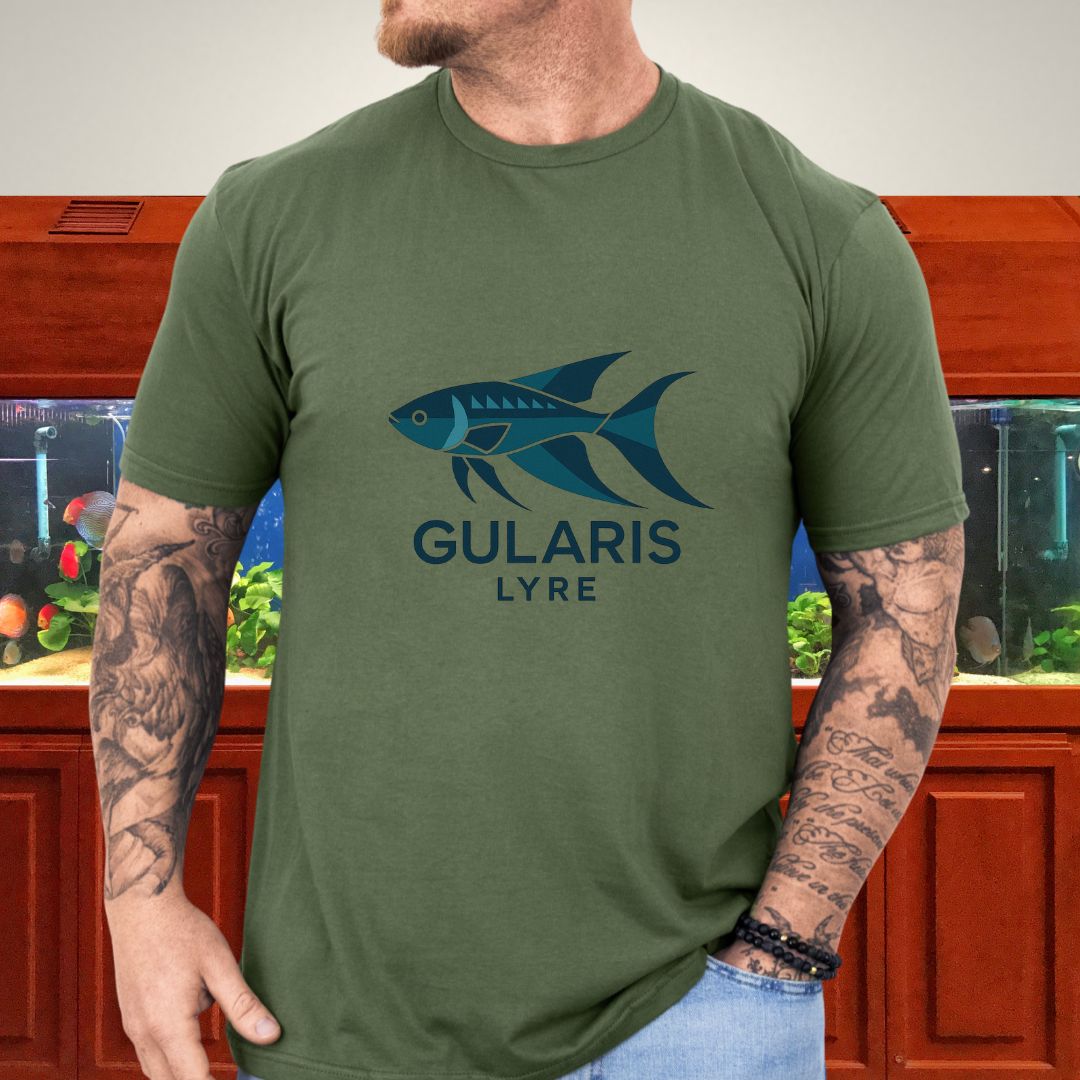 Blue Lyre Tee – Modern Power, Aquatic Precision
