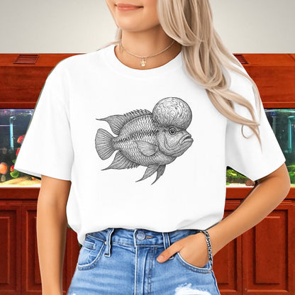 Zen Flowerhorn Tee: Calm Power in Line Art