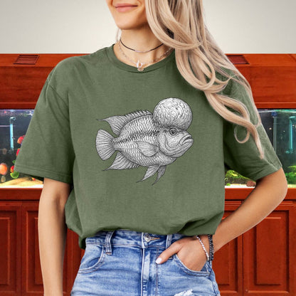 Zen Flowerhorn Tee: Calm Power in Line Art