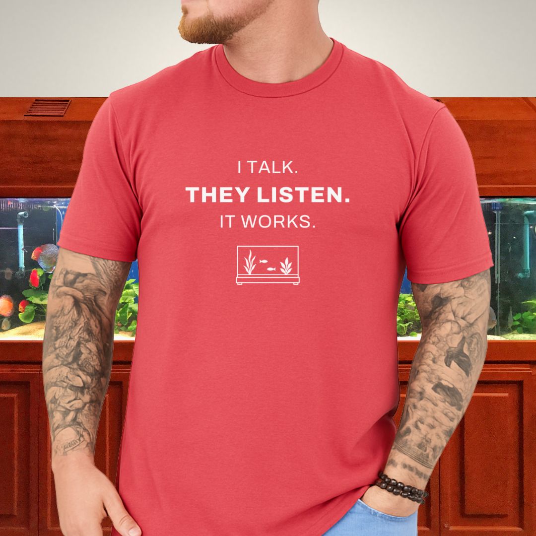 Minimalist line-art design with three short statement lines on a tropical blue unisex t-shirt