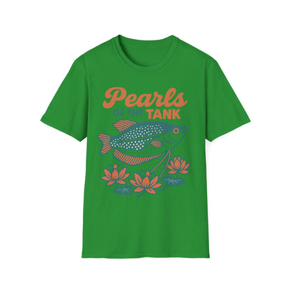 Pearls of the Tank Tee – Retro Pearl Gourami Lotus Design