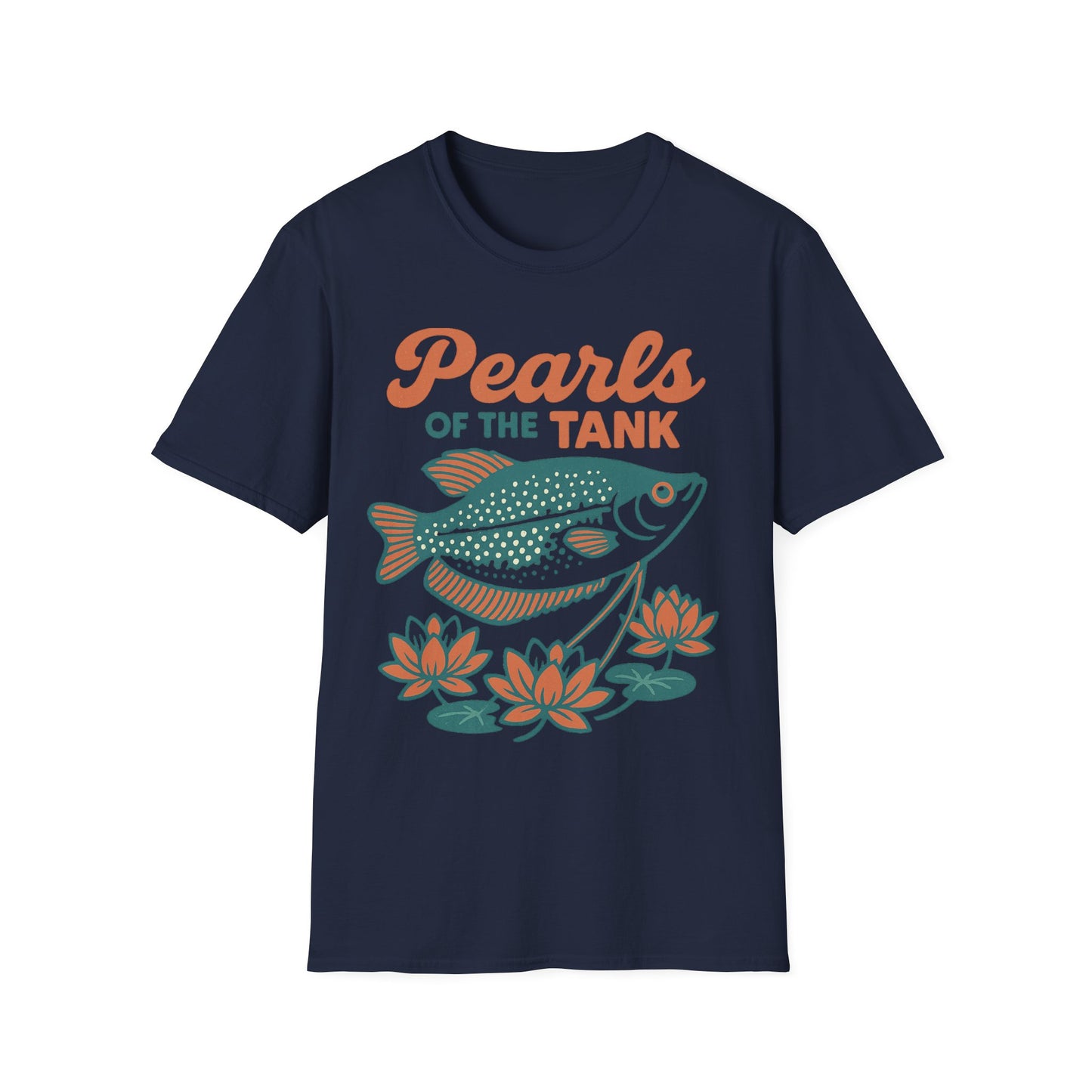 Pearls of the Tank Tee – Retro Pearl Gourami Lotus Design