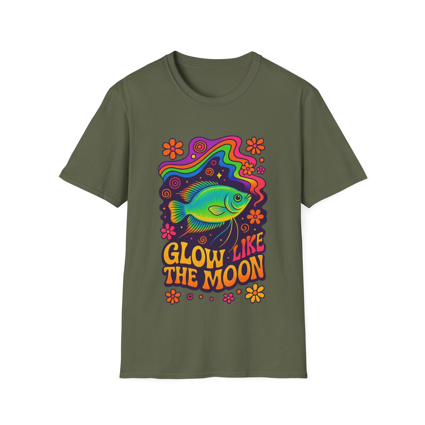 Glow Like the Moon Tee – Psychedelic Moonlight Gourami Design