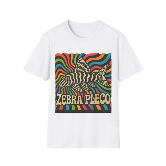 Zebra Pleco Tee – Psychedelic Rainbow Catfish Design