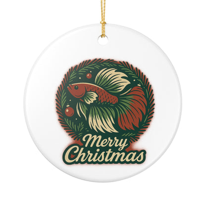 Merry Christmas Betta Ornament