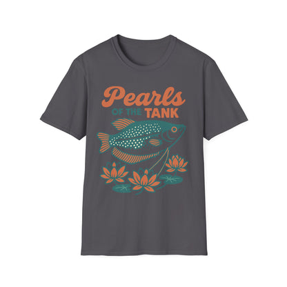 Pearls of the Tank Tee – Retro Pearl Gourami Lotus Design