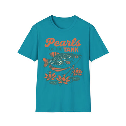 Pearls of the Tank Tee – Retro Pearl Gourami Lotus Design