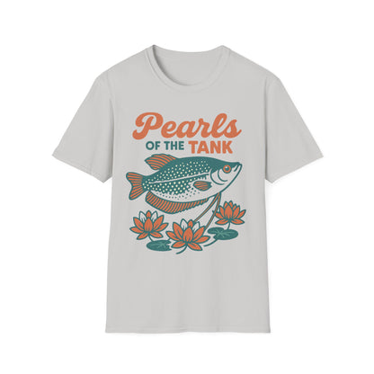 Pearls of the Tank Tee – Retro Pearl Gourami Lotus Design