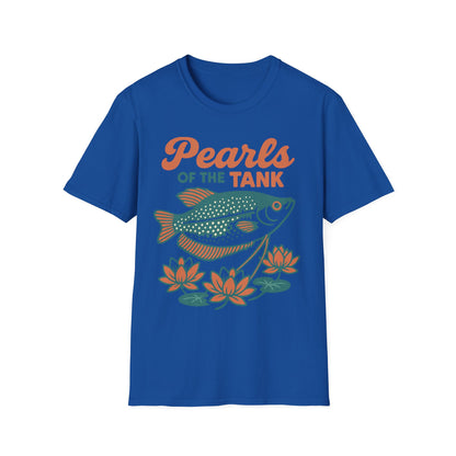 Pearls of the Tank Tee – Retro Pearl Gourami Lotus Design
