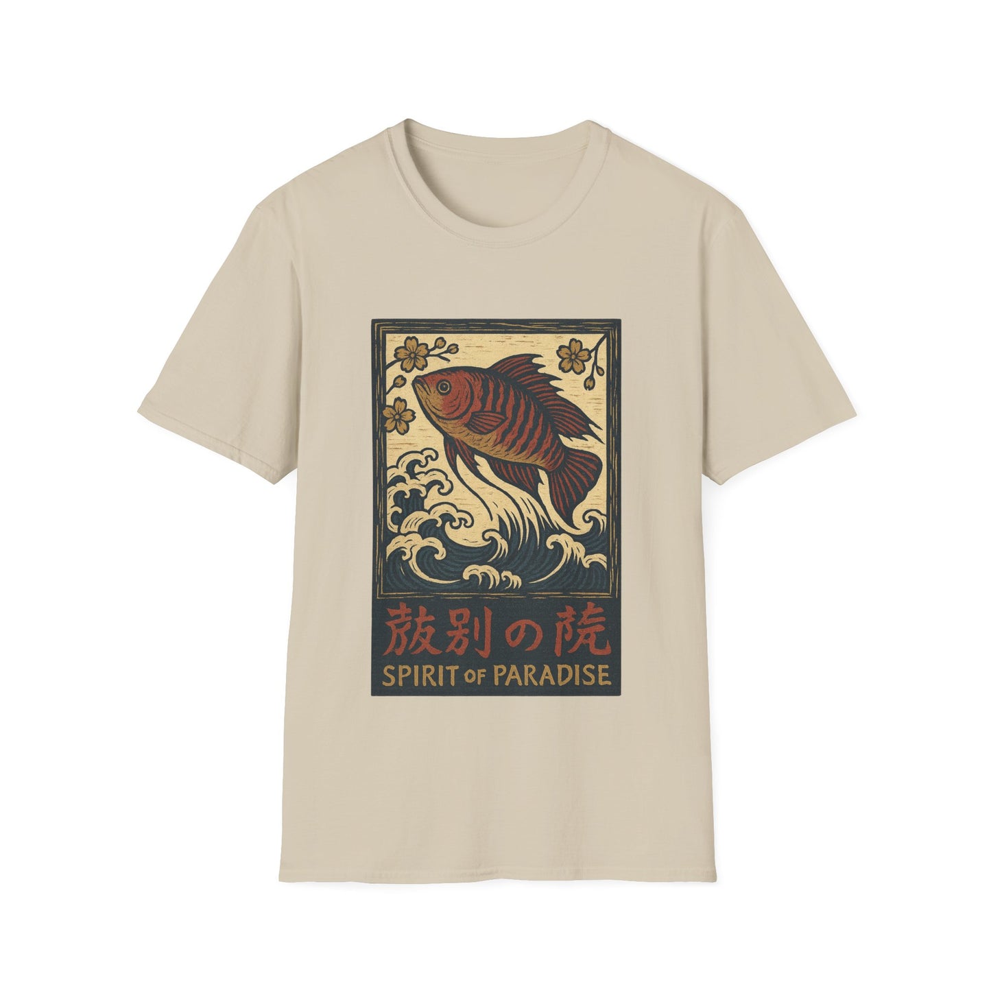 Spirit of Paradise Tee – Ukiyo-e Paradise Fish Wave Design