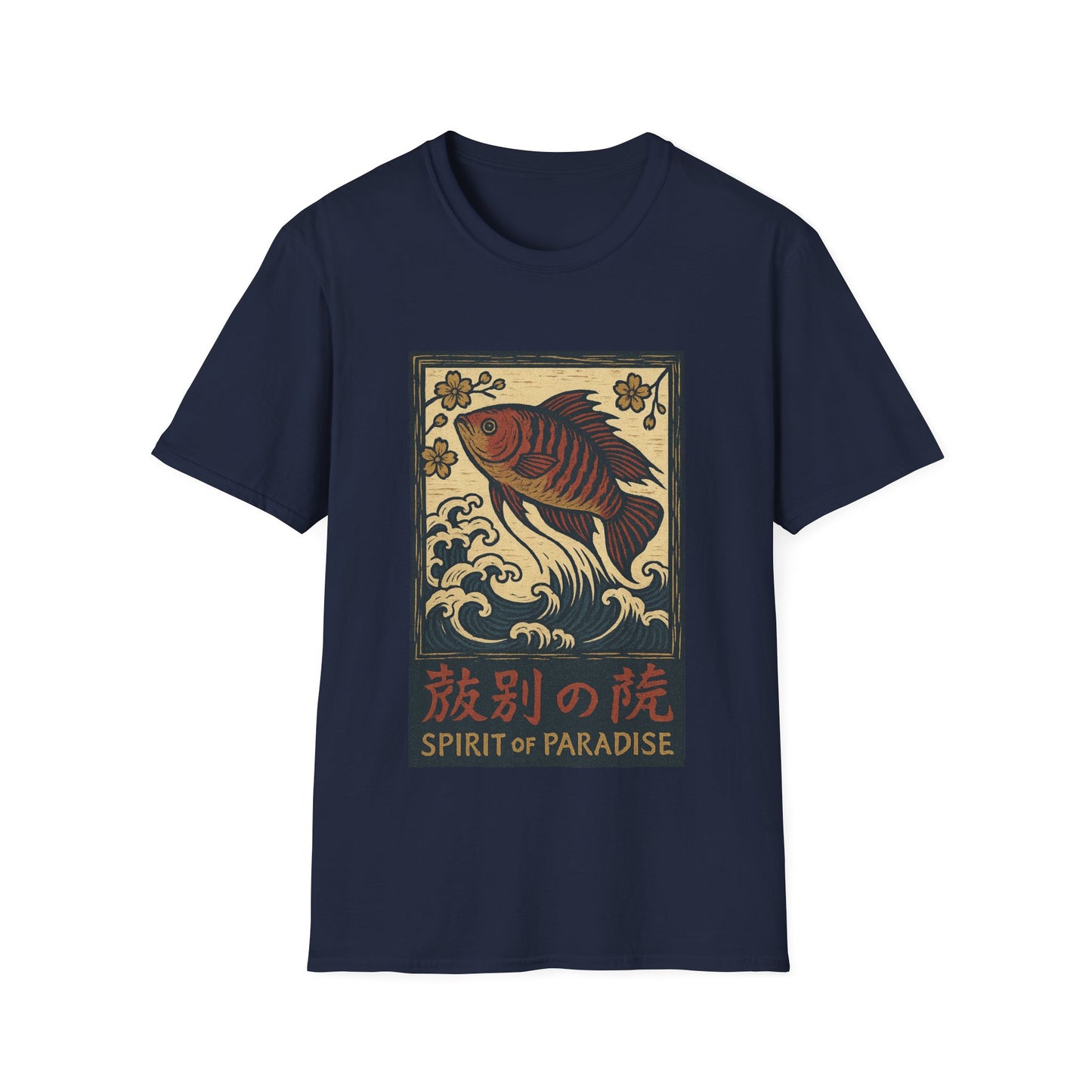 Spirit of Paradise Tee – Ukiyo-e Paradise Fish Wave Design