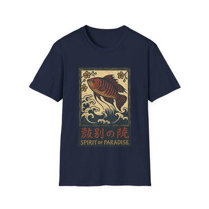 Spirit of Paradise Tee – Ukiyo-e Paradise Fish Wave Design