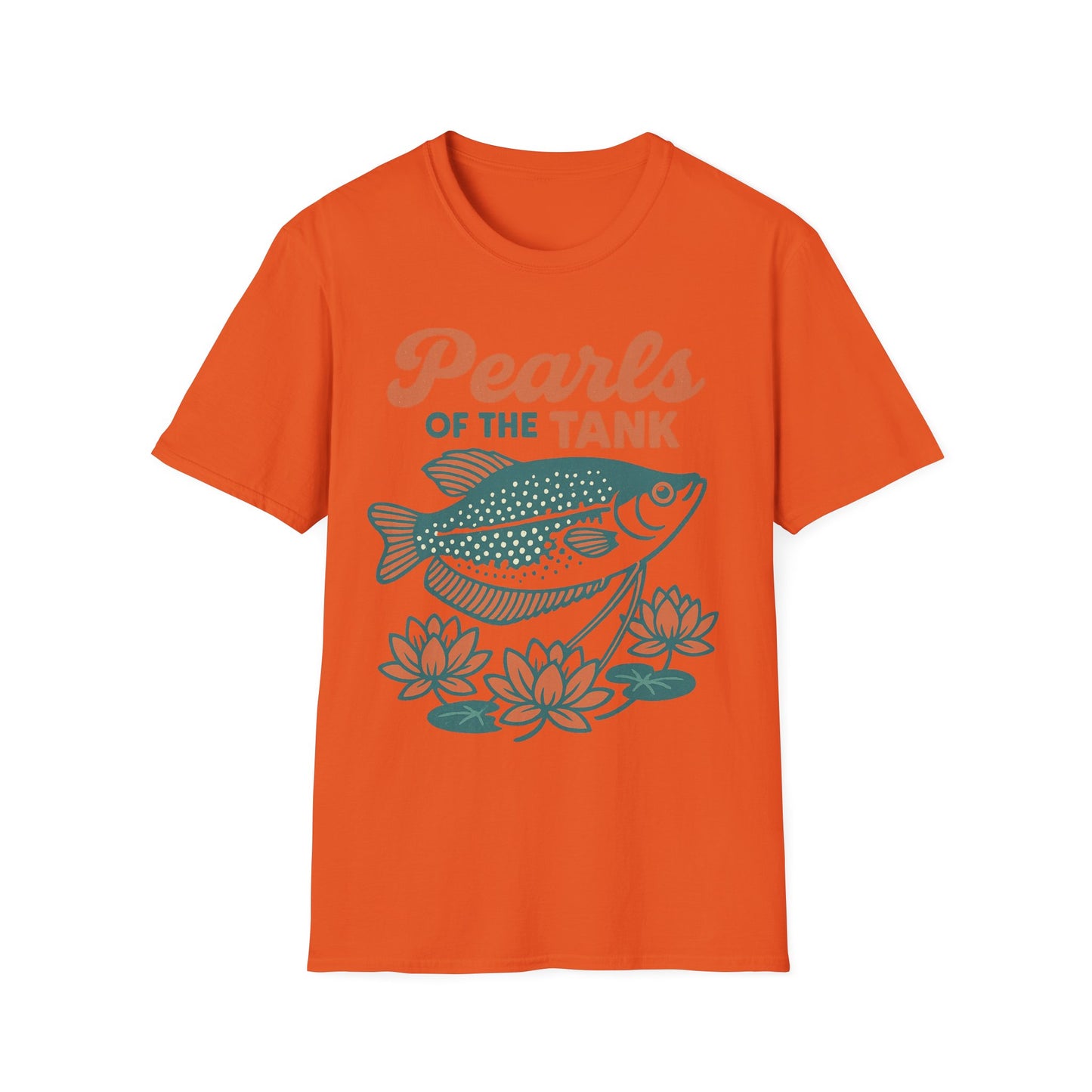 Pearls of the Tank Tee – Retro Pearl Gourami Lotus Design