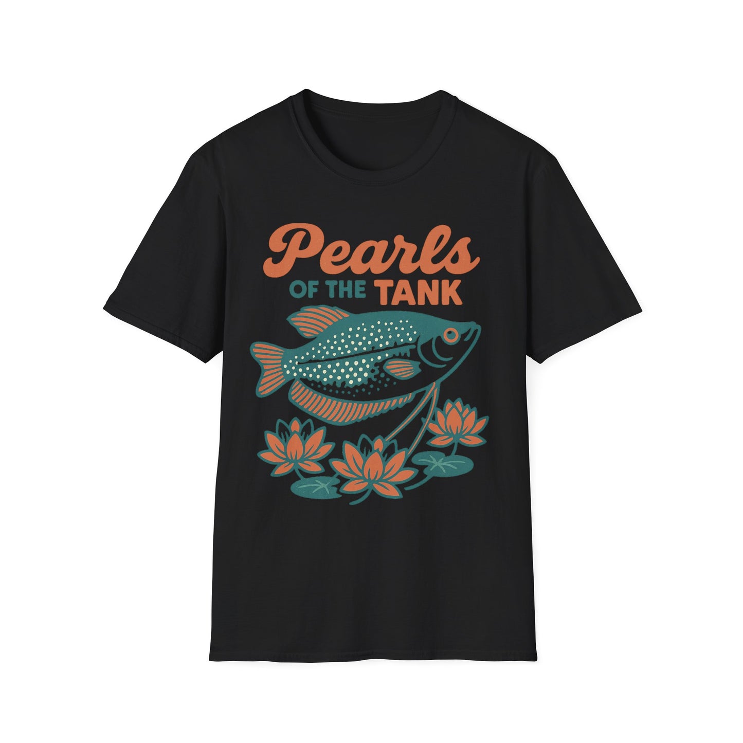 Pearls of the Tank Tee – Retro Pearl Gourami Lotus Design
