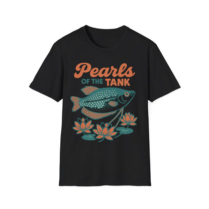 Pearls of the Tank Tee – Retro Pearl Gourami Lotus Design