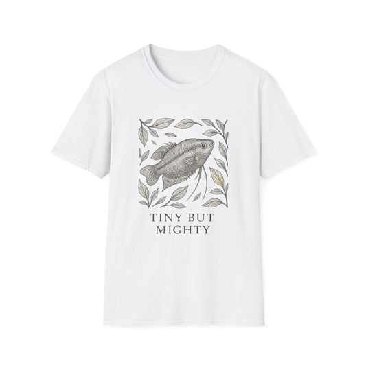 Tiny But Mighty Tee – Sparkling Gourami Hand-Sketched Design