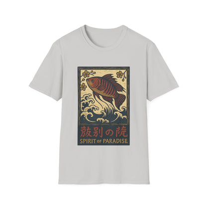 Spirit of Paradise Tee – Ukiyo-e Paradise Fish Wave Design