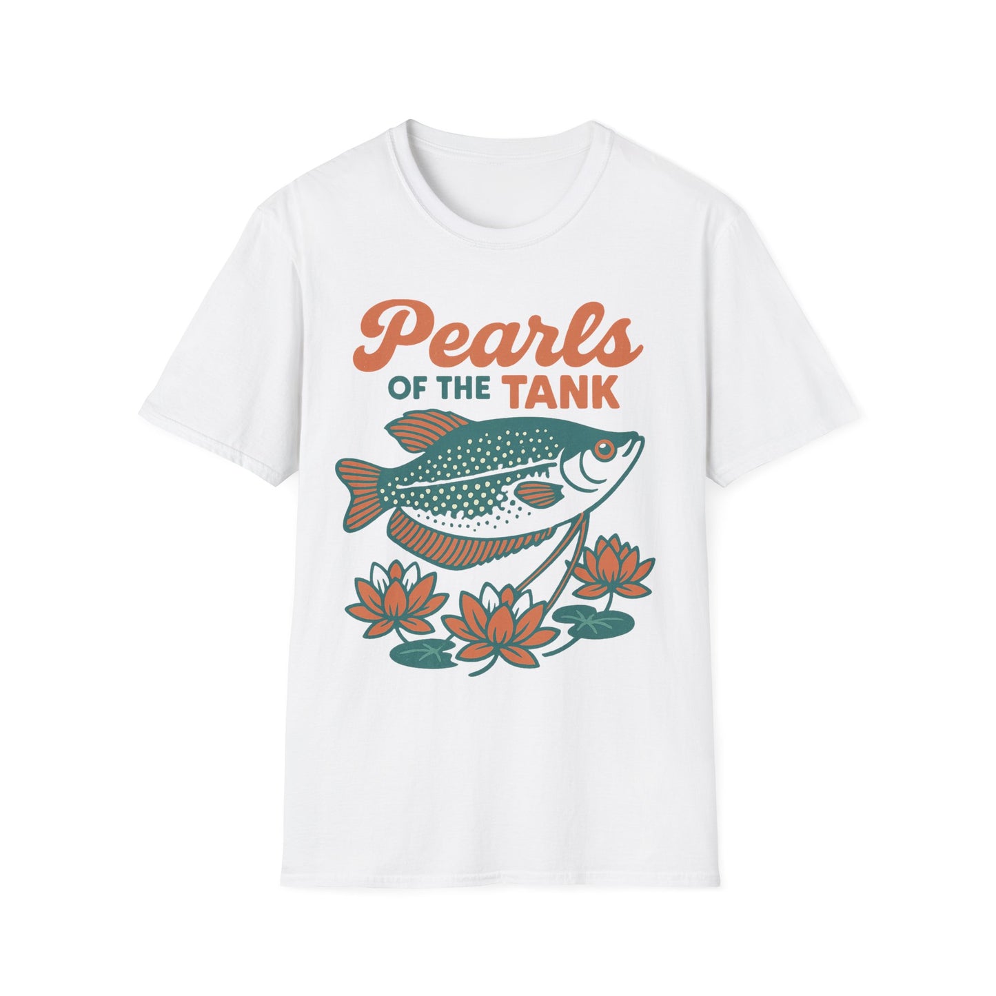 Pearls of the Tank Tee – Retro Pearl Gourami Lotus Design