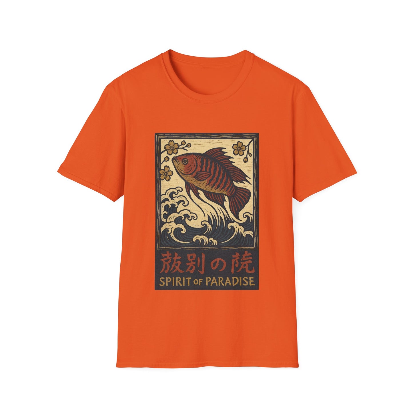 Spirit of Paradise Tee – Ukiyo-e Paradise Fish Wave Design