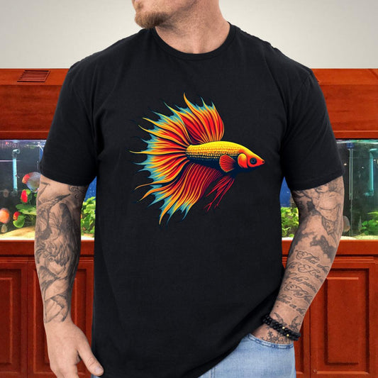 Bubbly Betta T-Shirt – Fiery Siamese Fighting Fish Design for Tropical Aquarium Lovers