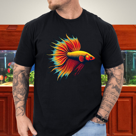 Bubbly Betta T-Shirt – Fiery Siamese Fighting Fish Design for Tropical Aquarium Lovers
