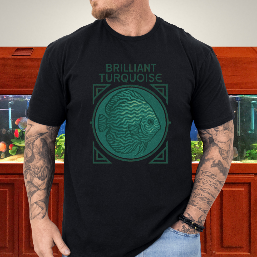 Brilliant Turquoise Discus Retro Prestige Tee