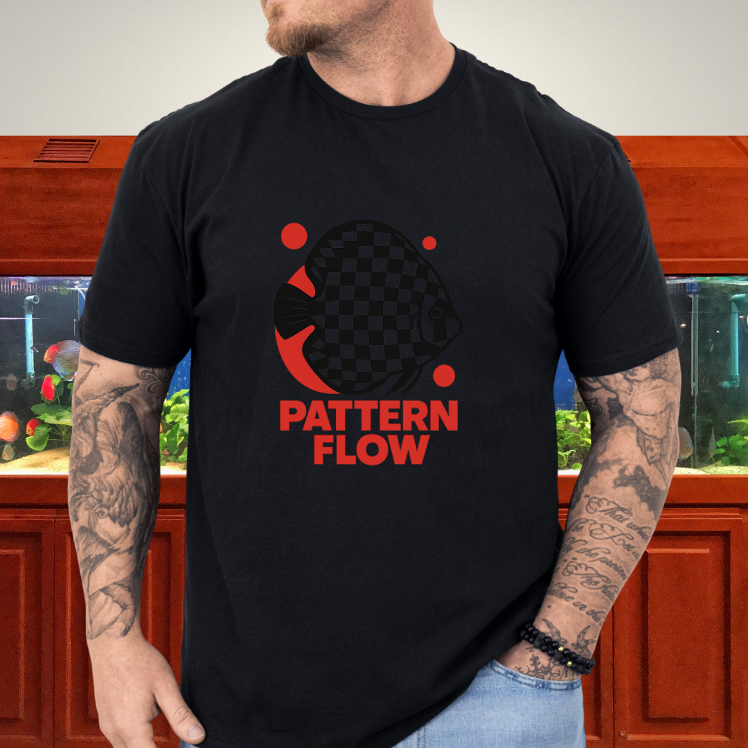 Pattern Flow Checkerboard Discus Geometric Tee
