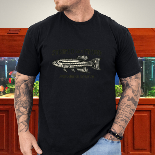 Striped and Proud Tee – Aphyosemion Striatum Retro Banner