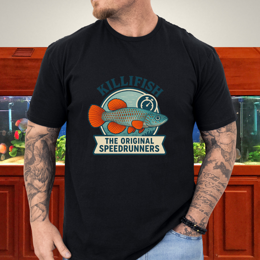 Original Speedrunners Tee – Korthausae Killifish Badge Design