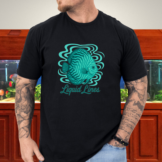 Liquid Lines Psychedelic Turquoise Discus Tee