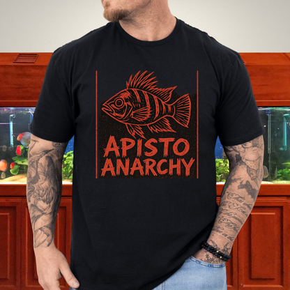 Apisto Anarchy Tee – Punk Band Poster Cichlid Design