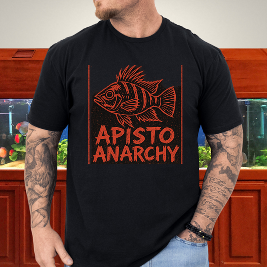 Apisto Anarchy Tee – Punk Band Poster Cichlid Design
