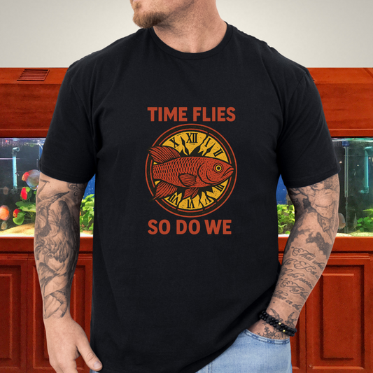 Time Flies, So Do We Tee – Guentheri Killifish Surreal Design