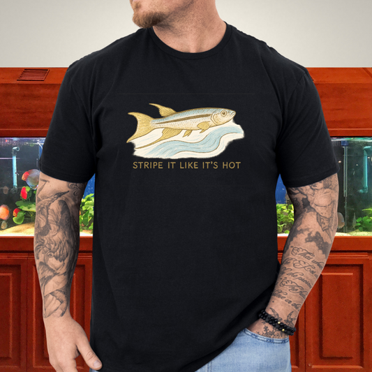 Stripe It Like It’s Hot Tee – Bivittatum Killifish Surreal Design