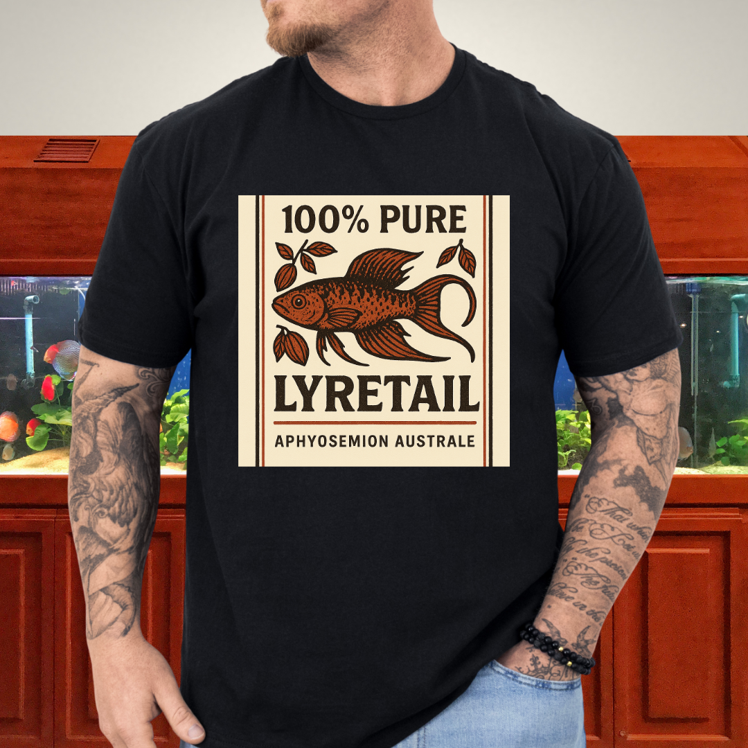 100% Pure Lyretail Tee – Chocolate Australe Killifish Retro Design
