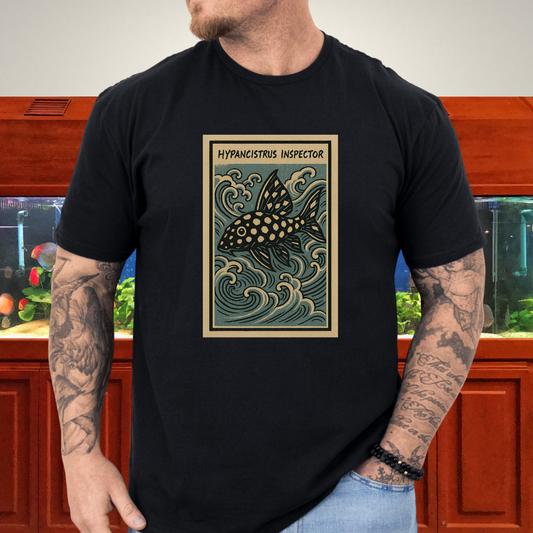 Snowball Pleco Tee – Ukiyo-e Woodblock Aquarium Art