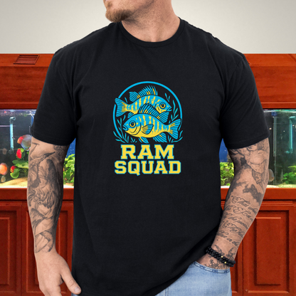 Ram Squad Tee – German Blue Ram Retro Sports Logo Design