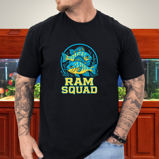 Ram Squad Tee – German Blue Ram Retro Sports Logo Design