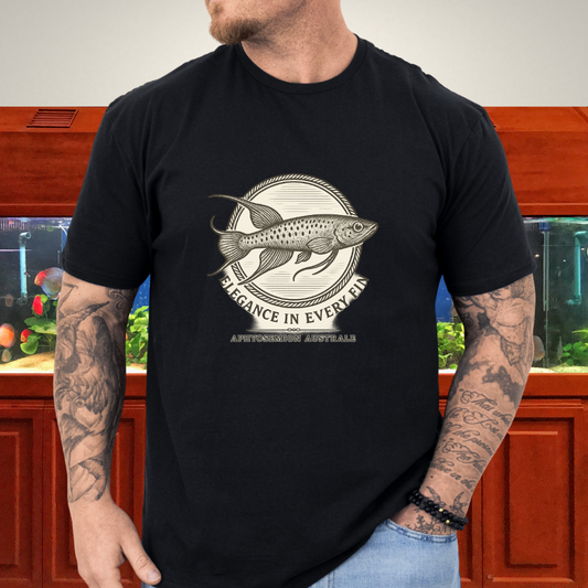 Elegance in Every Fin Tee – Lyretail Killifish Crest Design