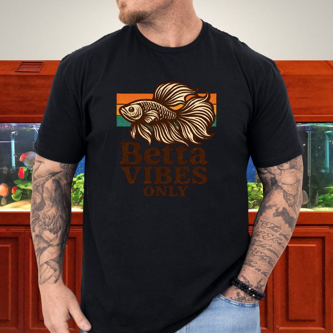 Retro 70s Betta Fish T-Shirt – Groovy Psychedelic Design