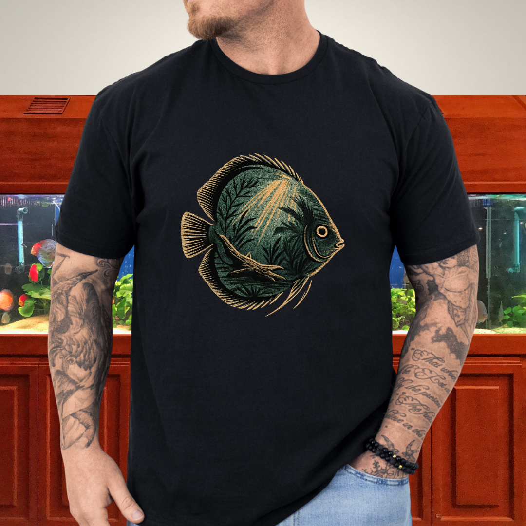 Tropical Surrealism: Heckel Discus with Amazon Scene Tee