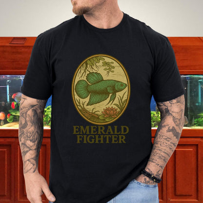 Emerald Fighter Wild Betta Smaragdina T-Shirt – Retro Nature Print-T-Shirt-Fish &amp; Friends Tees