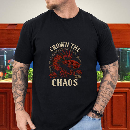 Crown the Chaos Crowntail Betta T-Shirt – Punk Fishkeeper Apparel