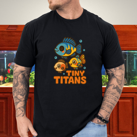 Tiny Titans Tee – Kawaii Dwarf Cichlid Cartoon Design