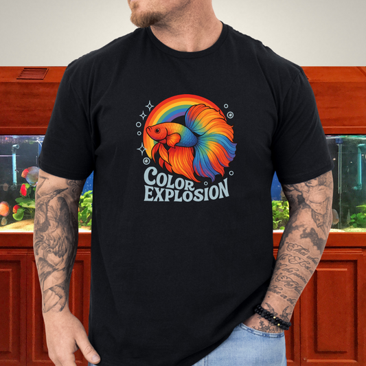 Color Explosion Rainbow Betta Fish T-Shirt