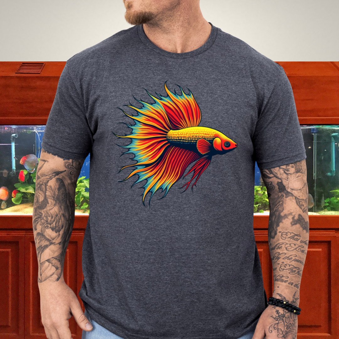 Bubbly Betta T-Shirt – Fiery Siamese Fighting Fish Design for Tropical Aquarium Lovers
