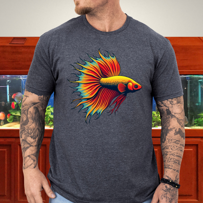 Bubbly Betta T-Shirt – Fiery Siamese Fighting Fish Design for Tropical Aquarium Lovers